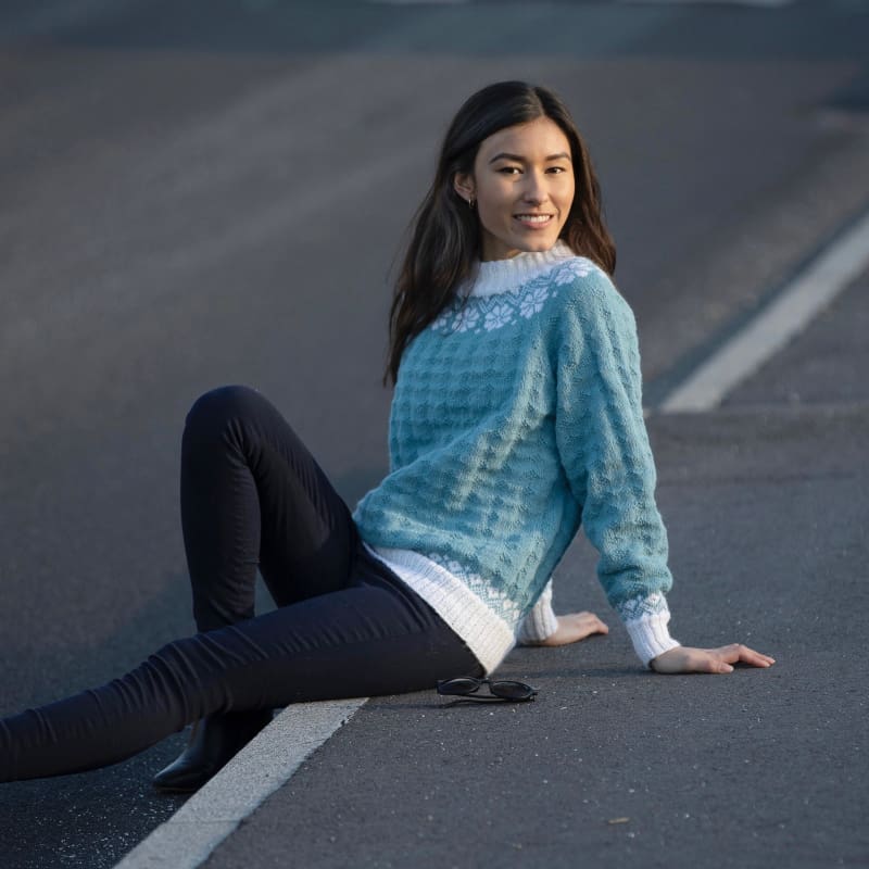 Strikk The Look: Lydia-genser lys petrol