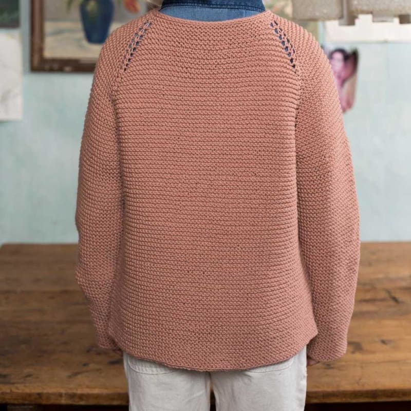 Strikk The Look: Lykkeliten-rillejakke pudderrosa