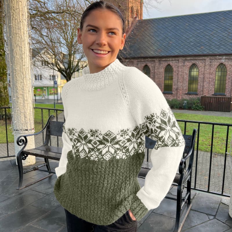Strikk The Look: Lysefjord-genser oliven