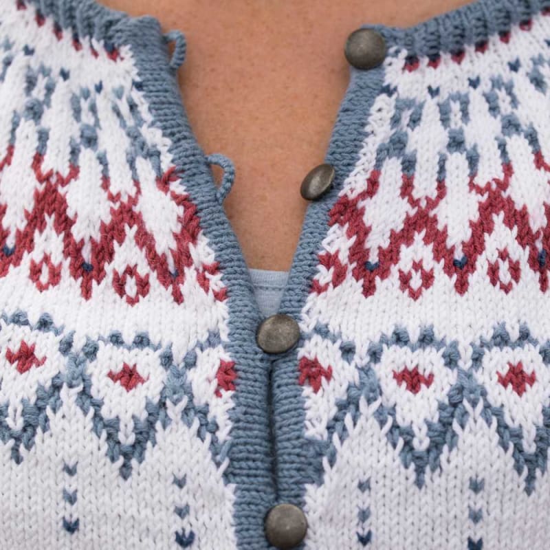 Strikk The Look: Mammahjerte-jakke hvit