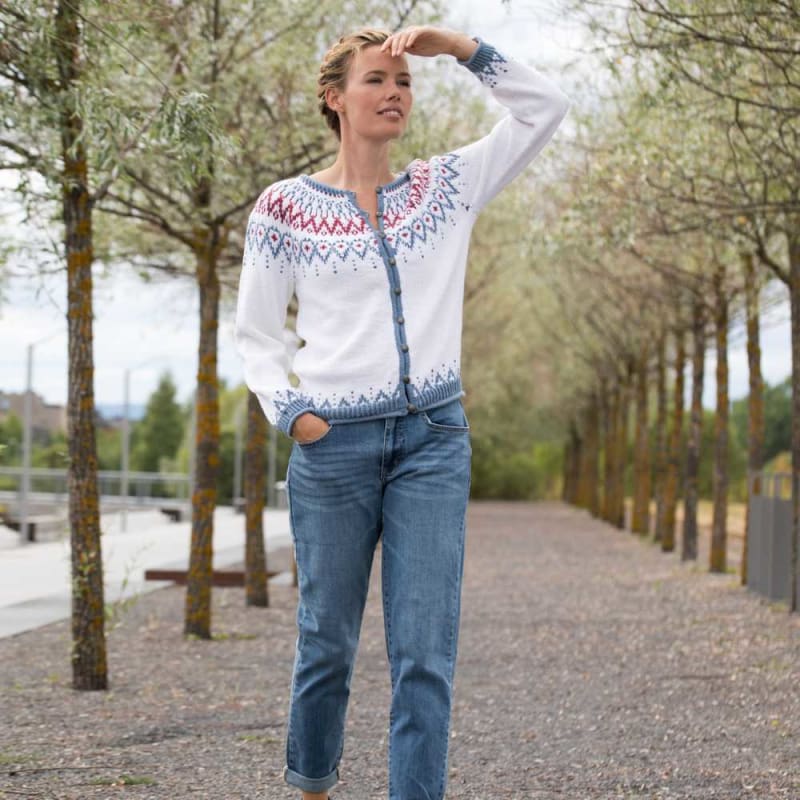 Strikk The Look: Mammahjerte-jakke hvit
