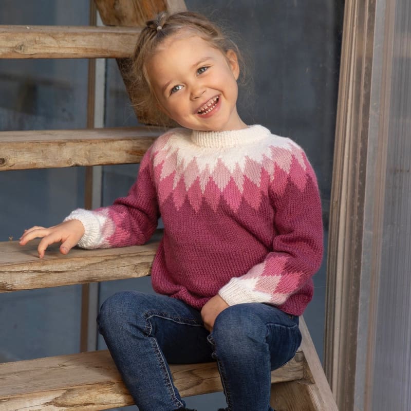 Strikk The Look: Merle-genser rosa