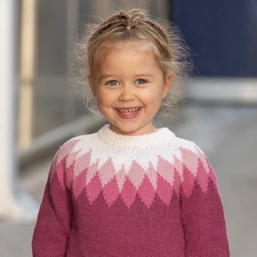 Strikk The Look: Merle-genser rosa