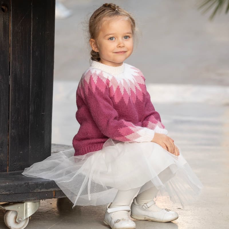 Strikk The Look: Merle-genser rosa
