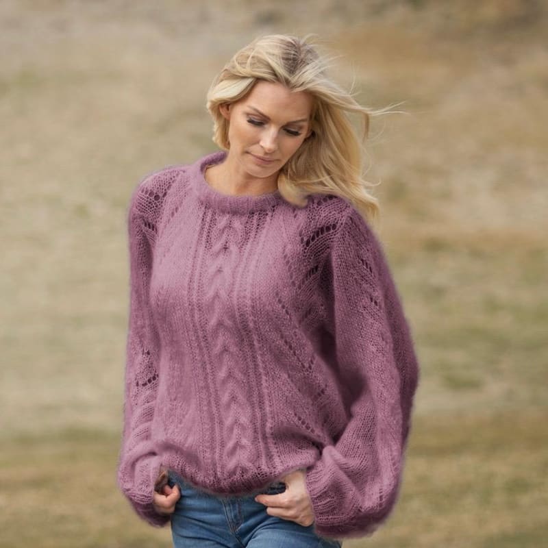 Strikk The Look: Mille-genser brunrosa