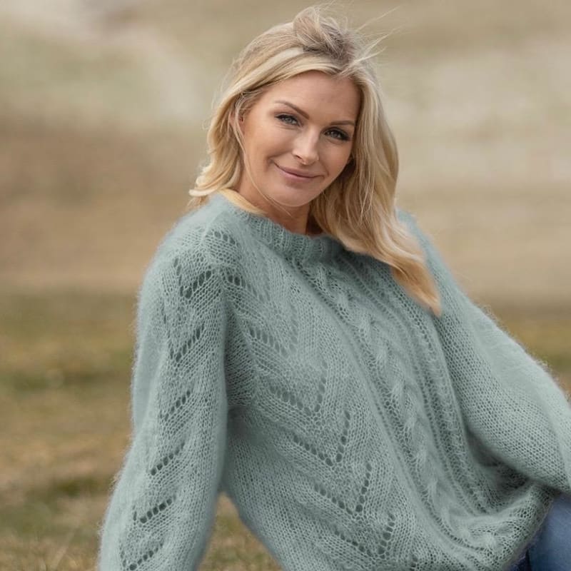 Strikk The Look: Mille-genser støvet petrol