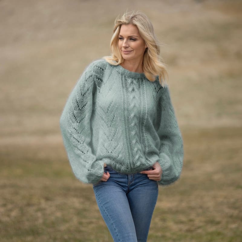 Strikk The Look: Mille-genser støvet petrol