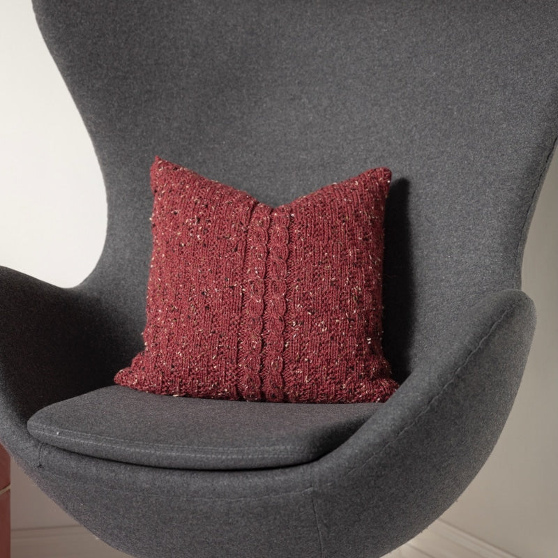 Strikk The Look: Mistel-putetrekk burgunder