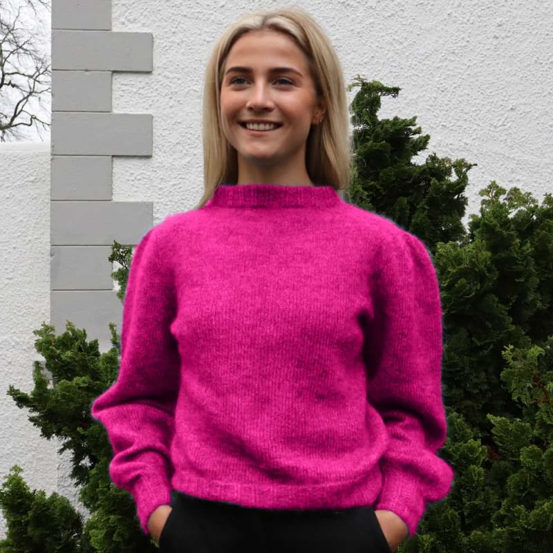 Strikk The Look: Misty-jumper pink lang erm