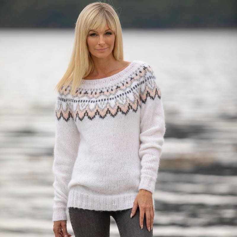 Strikk The Look: Mole-genser hvit