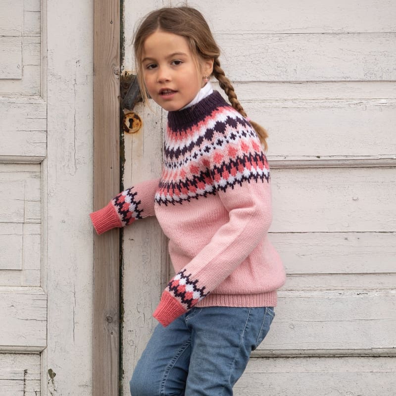Strikk The Look: Nellik-genser  barn rosa