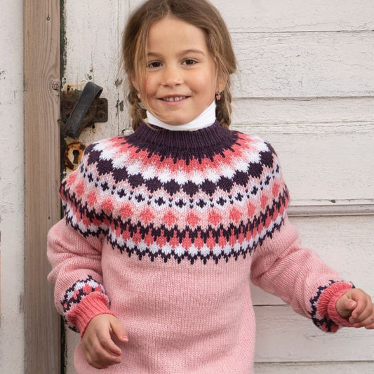 Strikk The Look: Nellik-genser  barn rosa