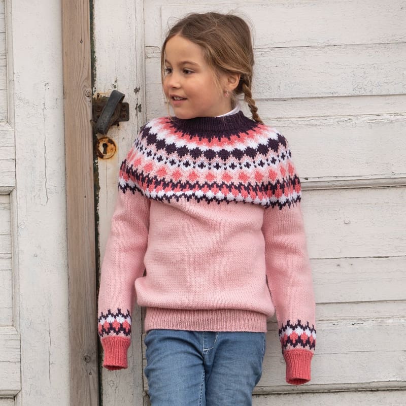 Strikk The Look: Nellik-genser  barn rosa