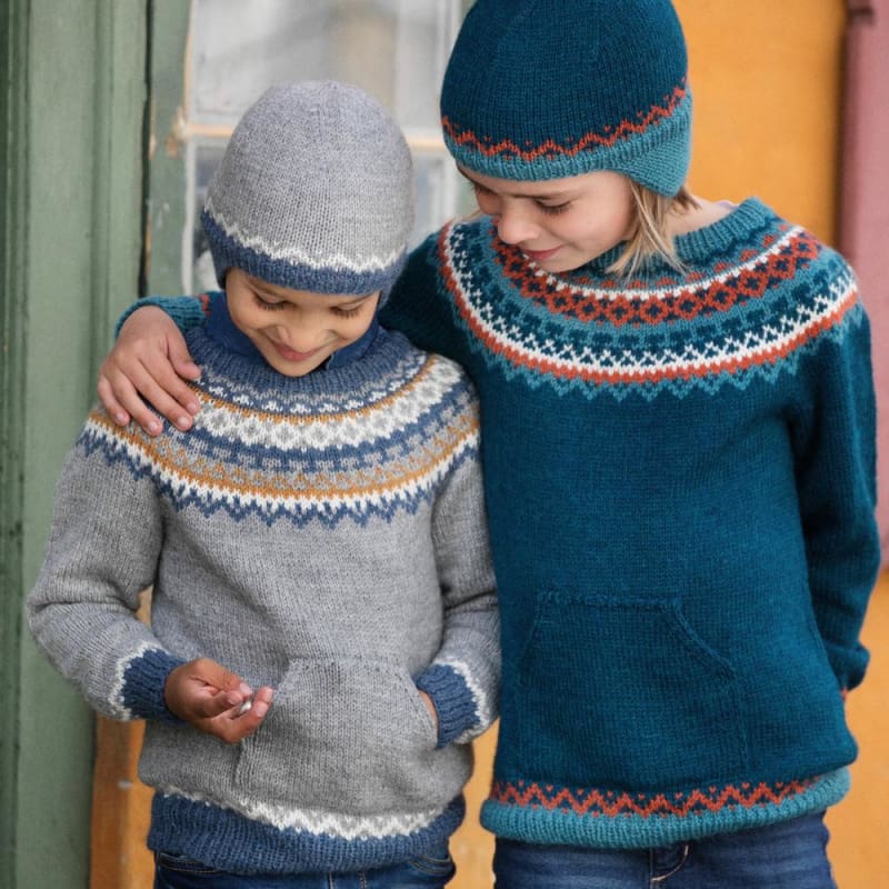 Strikk The Look: Nikko-genser og lue blågrønn