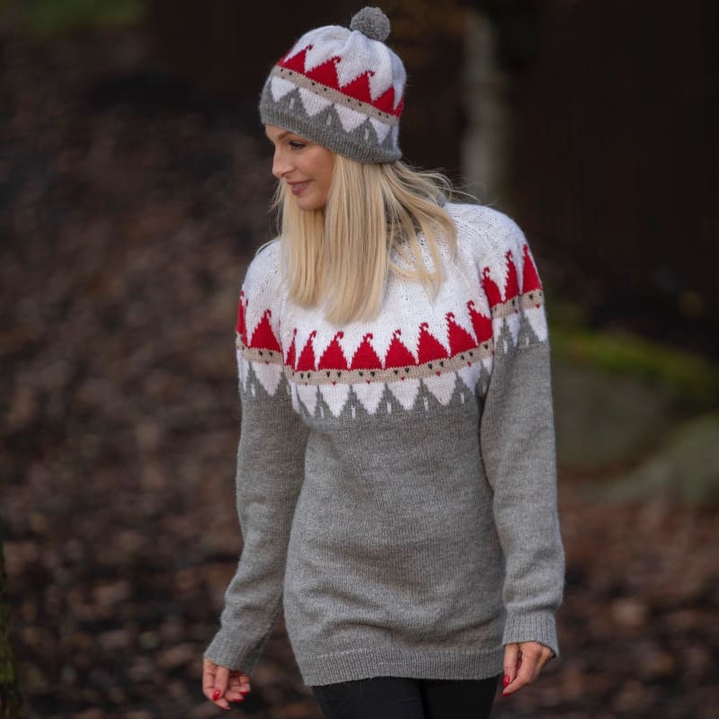 Strikk The Look: Nisse-genser og lue grå