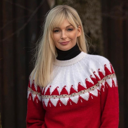 Strikk The Look: Nisse-genser rød voksen