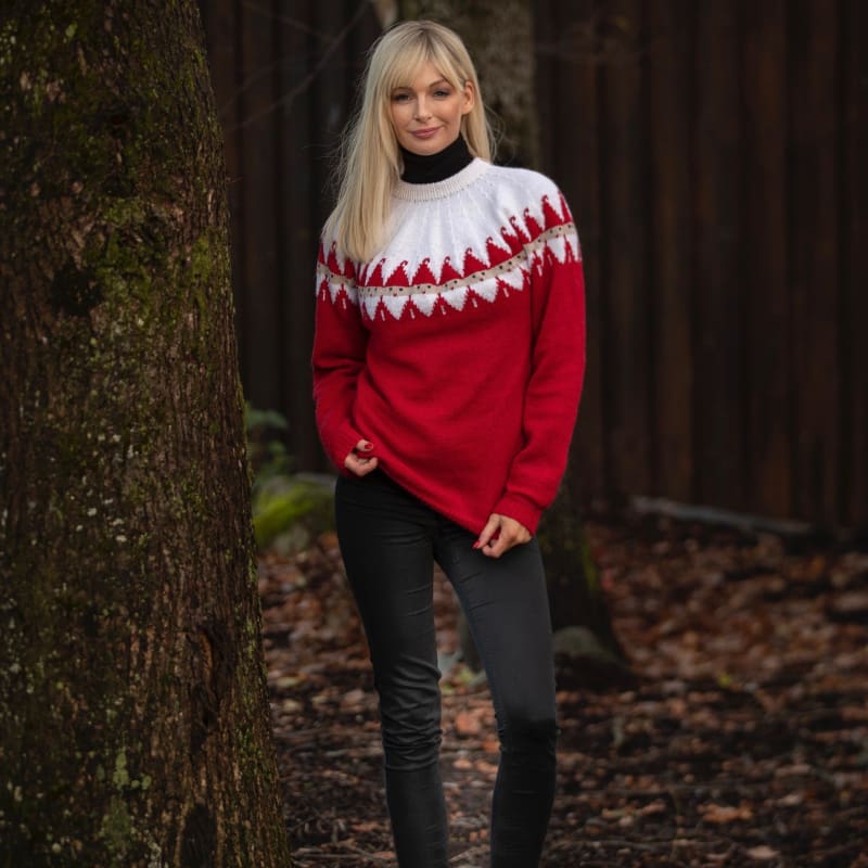 Strikk The Look: Nisse-genser rød voksen