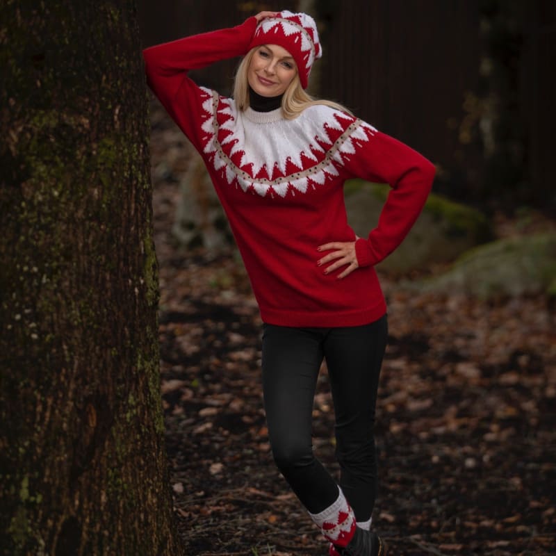 Strikk The Look: Nisse-genser rød voksen