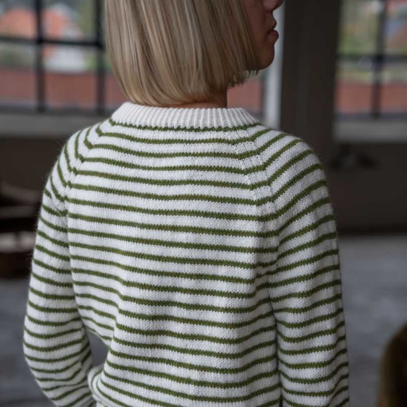 Strikk The Look: Noori-genser hvit/grønn