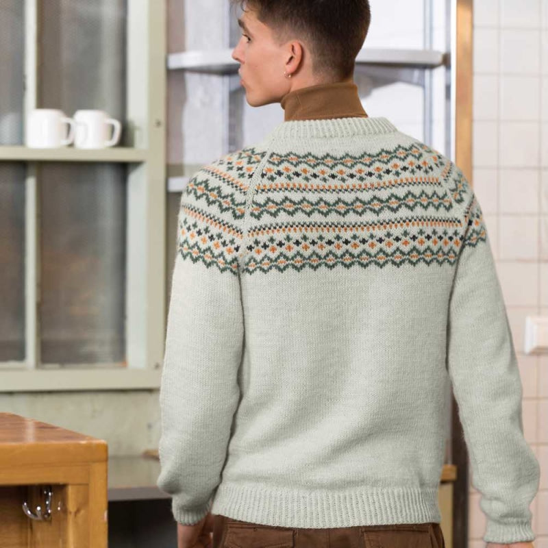 Strikk The Look: Oder-genser lys grå (Pure merino)