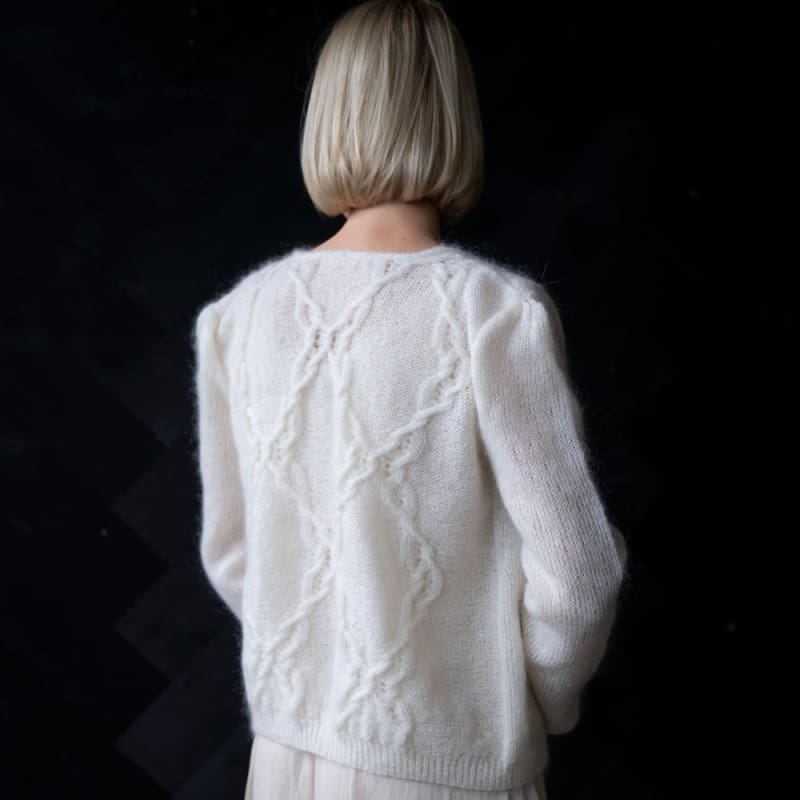 Strikk The Look: Odette-cardigan hvit