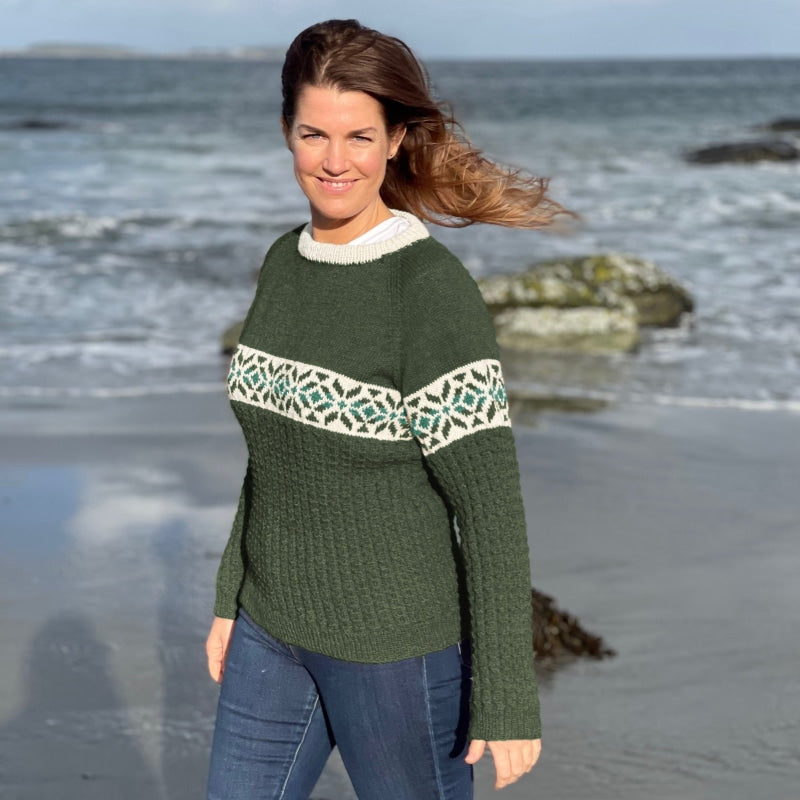 Strikk The Look: Ombo-genser flaskegrønn