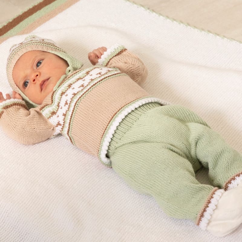 Strikk The Look: Orso-sett beige/grønn