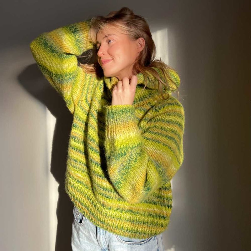 Strikk The Look: Øyunn balaklava-genser grønn