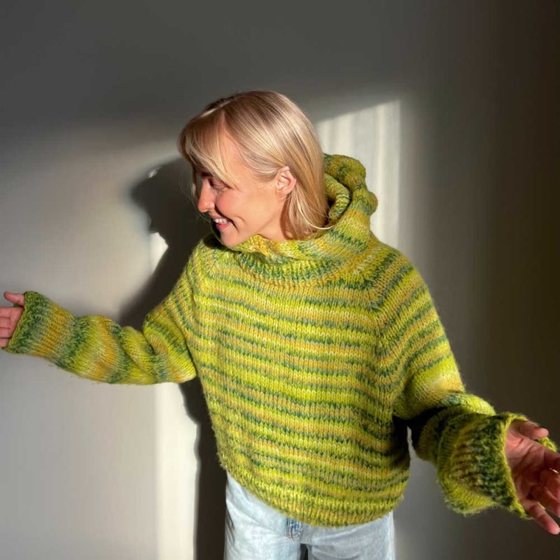 Strikk The Look: Øyunn balaklava-genser grønn