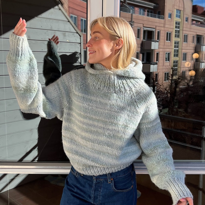 Strikk The Look: Øyunn-balaklava- genser mintgrønn