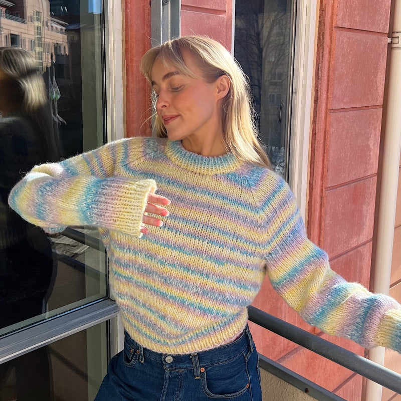 Strikk The Look: Øyunn-genser pastell