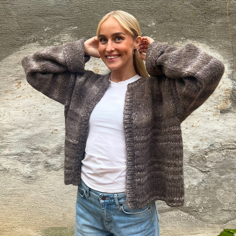 Strikk The Look: Øyunn jakke brun/gråbrun
