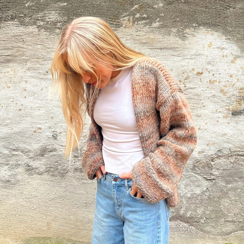 Strikk The Look: Øyunn jakke hvit/rust