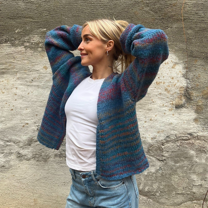 Strikk The Look: Øyunn jakke regnbue/denim