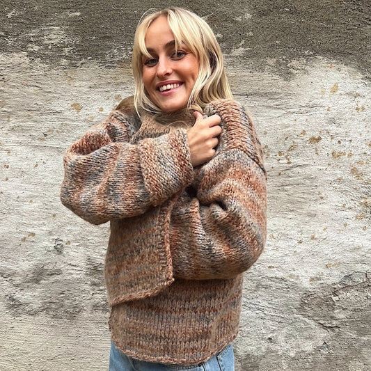 Strikk The Look: Øyunn jakke rust/kamel