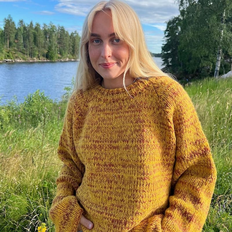 Strikk The Look: Øyunn raglan-genser gul