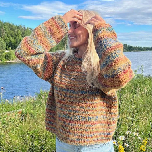 Strikk The Look: Øyunn raglan-genser gul