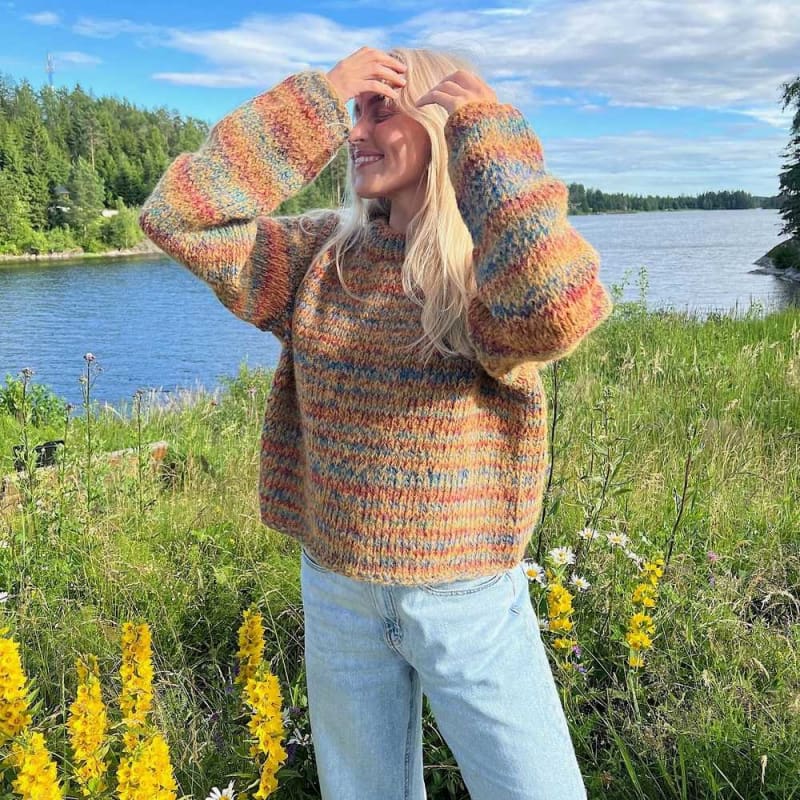 Strikk The Look: Øyunn raglan-genser gul