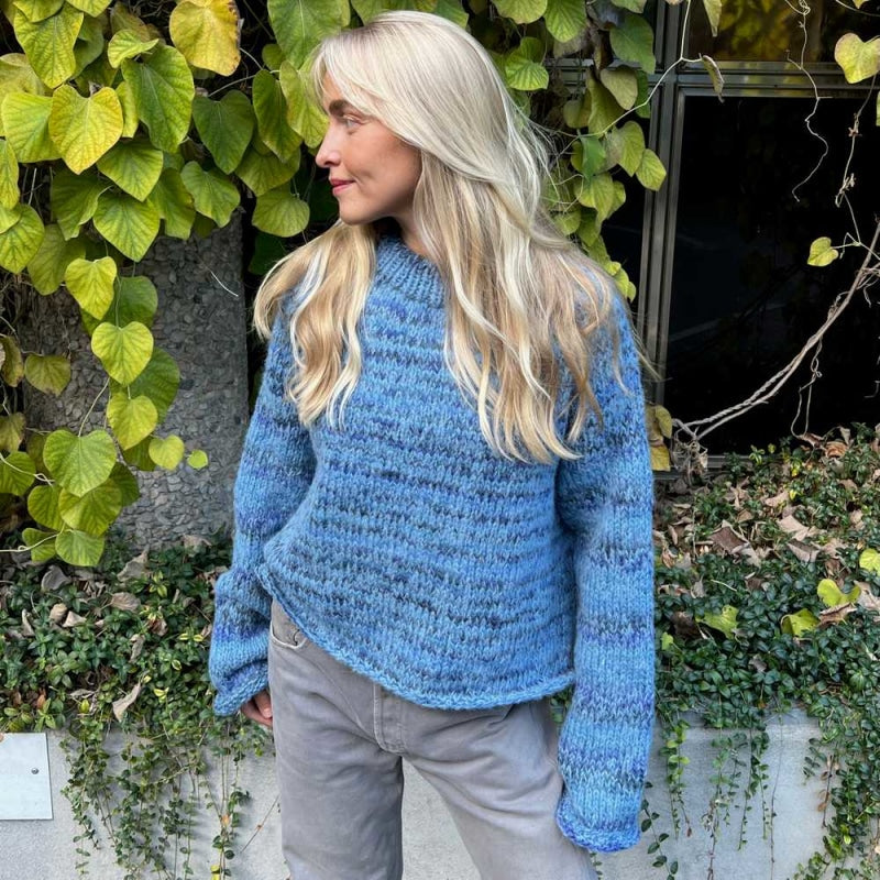 Strikk The Look: Øyunn raglan-genser lys denim