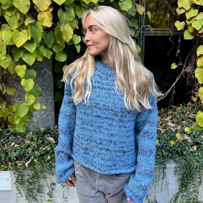 Strikk The Look: Øyunn raglan-genser lys denim