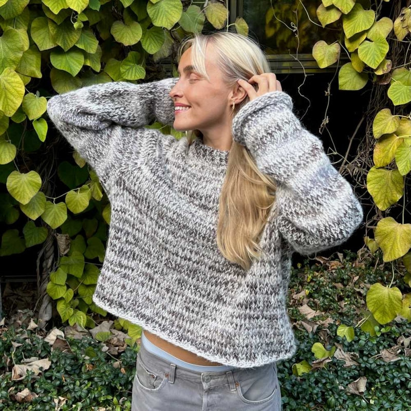 Strikk The Look: Øyunn raglan-genser natur/brun