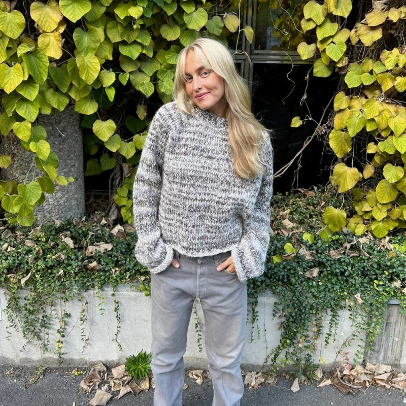 Strikk The Look: Øyunn raglan-genser natur/brun