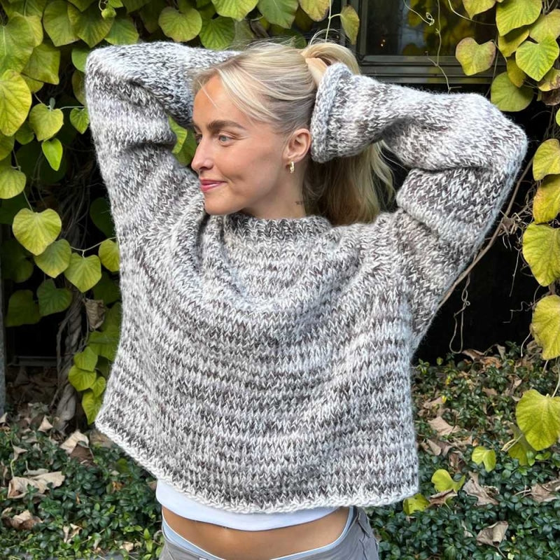 Strikk The Look: Øyunn raglan-genser natur/brun