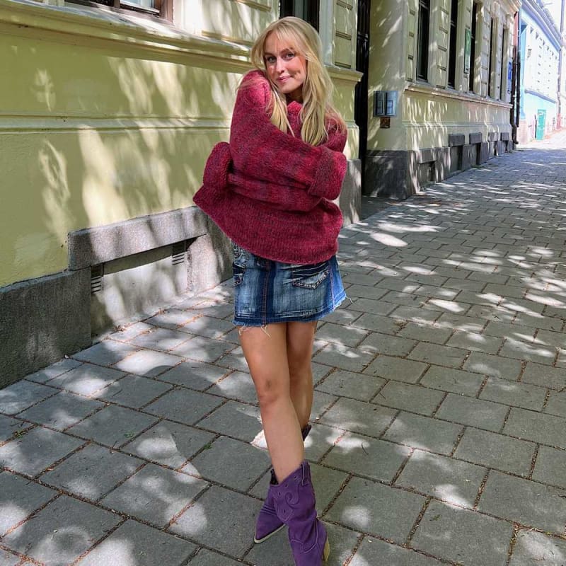 Strikk The Look: Øyunn raglan-genser rød