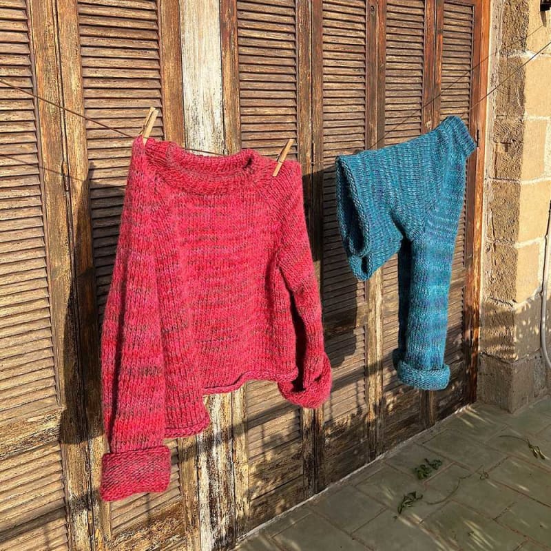 Strikk The Look: Øyunn raglan-genser rød