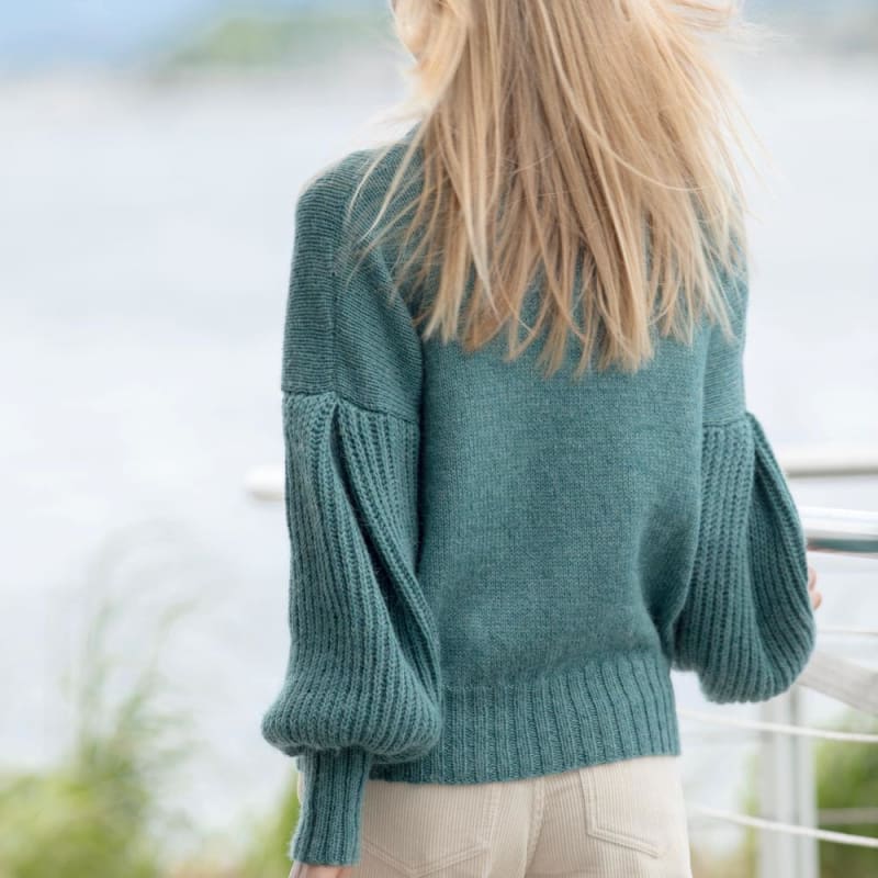 Strikk The Look: Puff-genser lys grønn