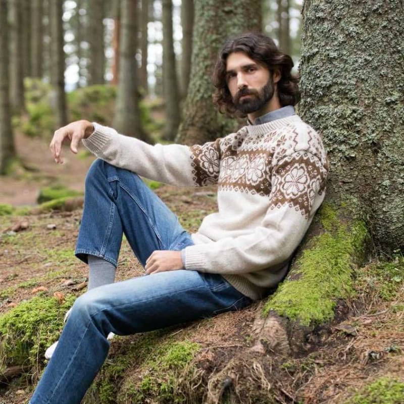 Strikk The Look: Q-Symre-genser herre beige