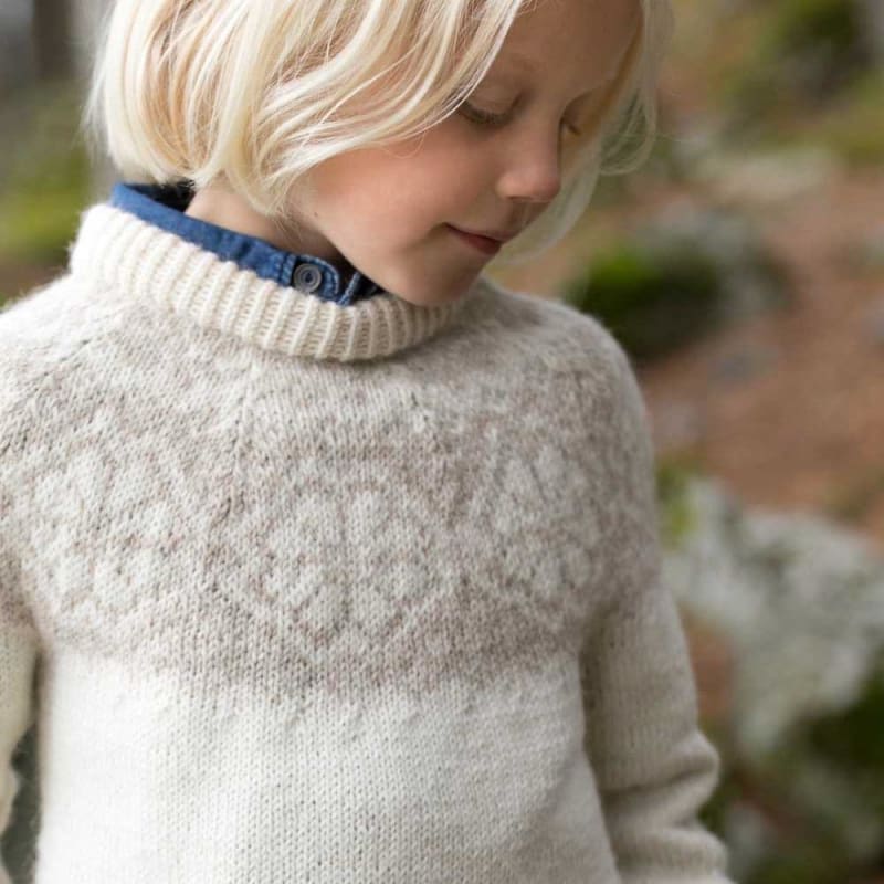 Strikk The Look: Q-symre-genser kids natur