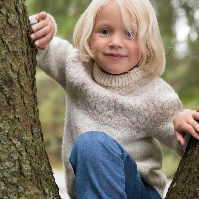 Strikk The Look: Q-symre-genser kids natur
