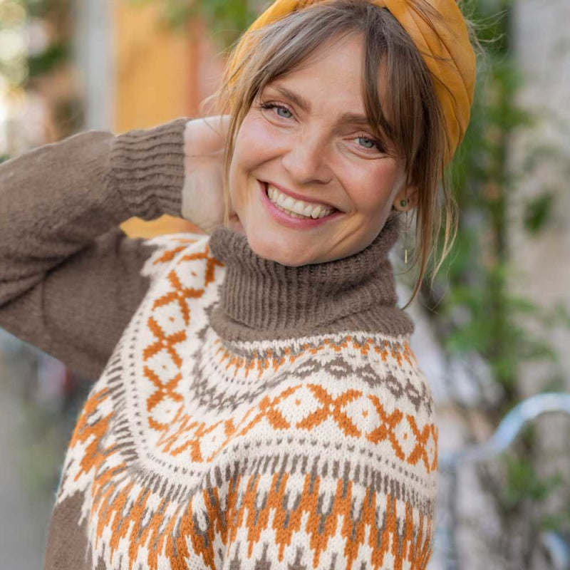 Strikk The Look: Rallar-genser lys brun pure merino